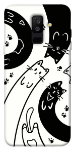 Чехол Черно-белые коты для Galaxy A6 Plus (2018)
