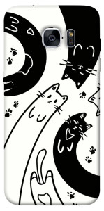 Чехол Черно-белые коты для Galaxy S7 Edge