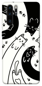 Чохол Чорно-білі коти для Huawei P30 Pro