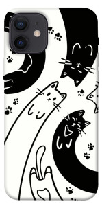 Чохол Чорно-білі коти для iPhone 12