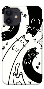 Чехол Черно-белые коты для iPhone 12 mini
