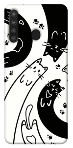 Чехол Черно-белые коты для Galaxy A21