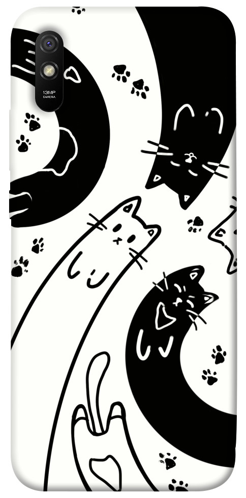 Чехол Черно-белые коты для Xiaomi Redmi 9A
