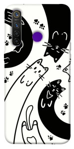 Чехол Черно-белые коты для Realme 5 Pro