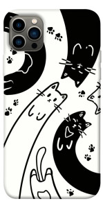 Чехол Черно-белые коты для iPhone 12 Pro