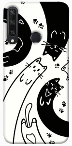 Чохол Чорно-білі коти для Huawei Y6p