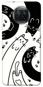 Чехол Черно-белые коты для Xiaomi Redmi Note 9 Pro 5G