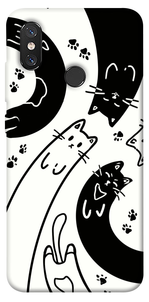 Чохол Чорно-білі коти для Xiaomi Mi 8