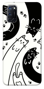 Чохол Чорно-білі коти для Oppo A52