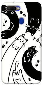 Чехол Черно-белые коты для Oppo A5s