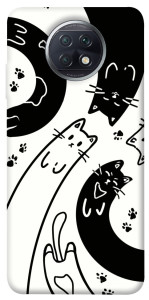 Чехол Черно-белые коты для Xiaomi Redmi Note 9T