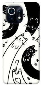 Чохол Чорно-білі коти для Xiaomi Mi 11