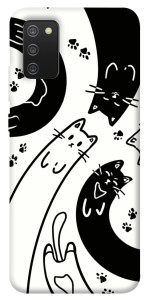 Чехол Черно-белые коты для Galaxy A02s