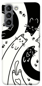 Чехол Черно-белые коты для Galaxy S21