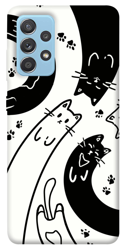 Чехол Черно-белые коты для Galaxy A52