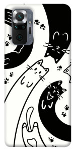 Чехол Черно-белые коты для Xiaomi Redmi Note 10 Pro