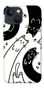 Чохол Чорно-білі коти для iPhone 13 mini
