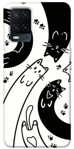 Чохол Чорно-білі коти для Oppo A54 4G