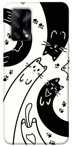 Чохол Чорно-білі коти для Oppo A74 4G