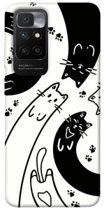 Чехол Черно-белые коты для Xiaomi Redmi 10