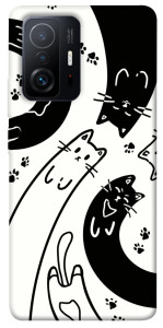 Чохол Чорно-білі коти для Xiaomi 11T