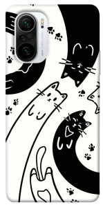 Чехол Черно-белые коты для Xiaomi Poco F3