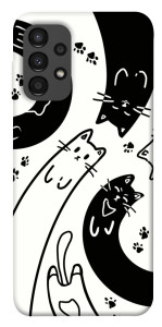 Чехол Черно-белые коты для Galaxy A13 4G