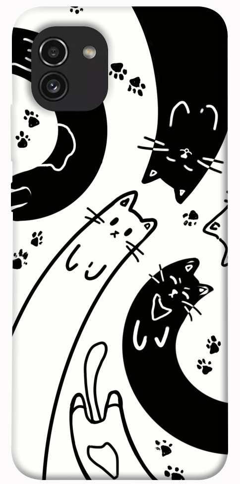 Чехол Черно-белые коты для Galaxy A03