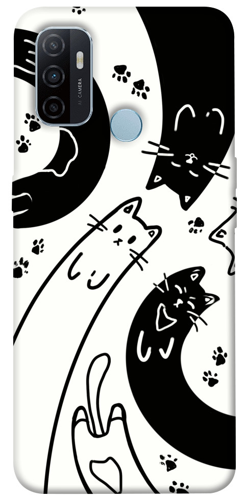 Чохол Чорно-білі коти для Oppo A32