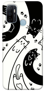 Чехол Черно-белые коты для Oppo A32