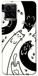 Чохол Чорно-білі коти для Vivo Y33s