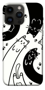 Чехол Черно-белые коты для iPhone 14 Pro Max