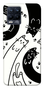 Чехол Черно-белые коты для Realme 8
