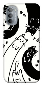Чехол Черно-белые коты для Motorola Moto G31