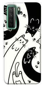 Чехол Черно-белые коты для Huawei nova 7 SE
