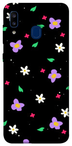 Чехол Цветы и лепестки для Galaxy A20 (2019)