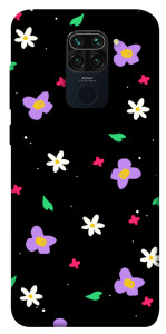Чехол Цветы и лепестки для Xiaomi Redmi Note 9