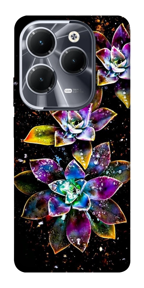 Чехол Flowers on black для Infinix Hot 40