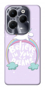 Чехол Believe in your dreams unicorn для Infinix Hot 40