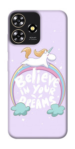 Чехол Believe in your dreams unicorn для ZTE Blade A73 4G