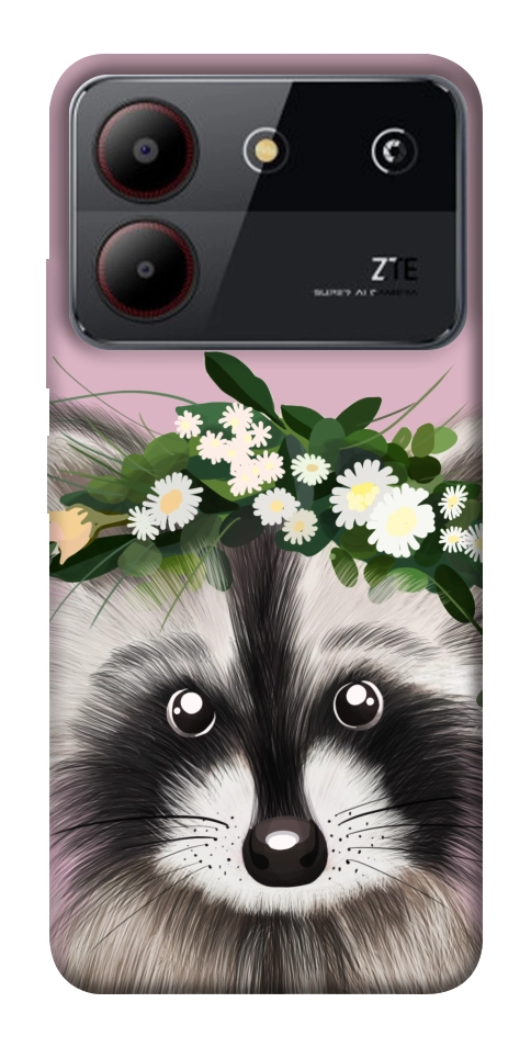 Чохол Raccoon in flowers для ZTE Blade A54 4G