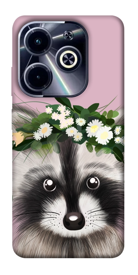 Чехол Raccoon in flowers для Infinix Hot 40i