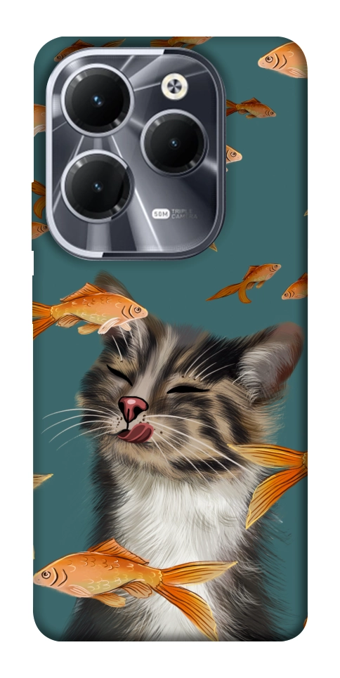 Чехол Cat with fish для Infinix Hot 40 Pro