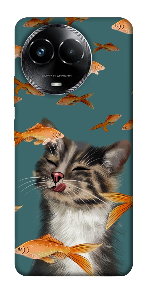 Чохол Cat with fish для Realme C67 4G