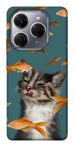 Чехол Cat with fish для TECNO Spark 20 Pro