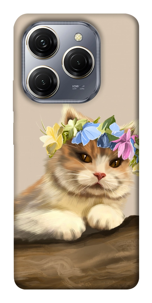 Чехол Cat in flowers для TECNO Spark 20 Pro