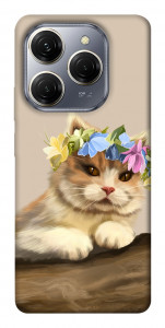 Чохол Cat in flowers для TECNO Spark 20 Pro