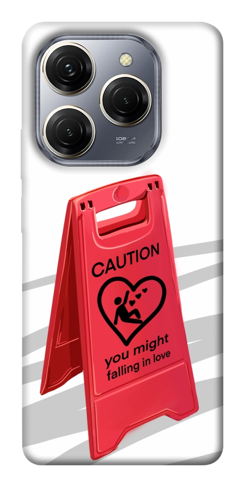 Чехол Caution falling in love для TECNO Spark 20 Pro