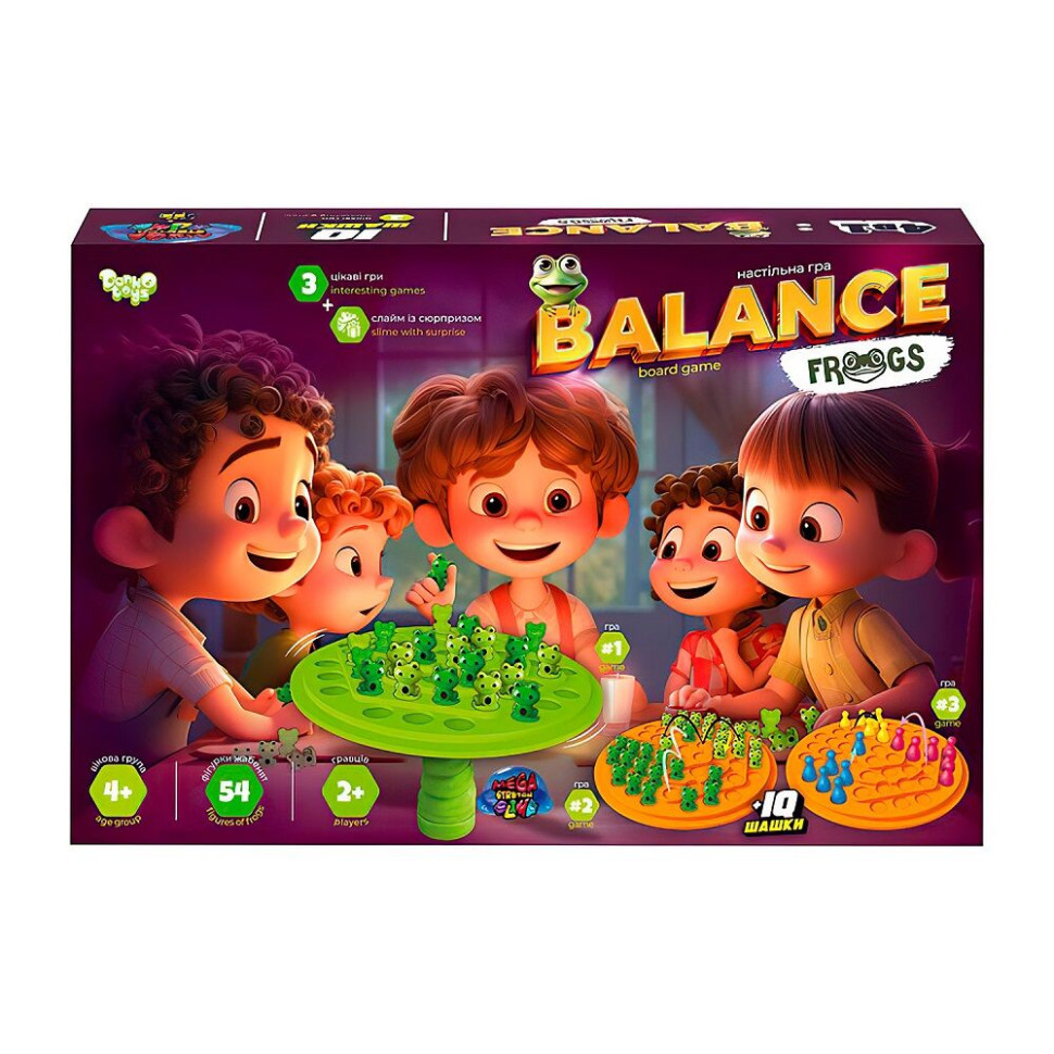 Розвиваюча настільна гра "Balance Frogs" зі слаймом