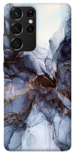 Чехол Черно-белый мрамор для Galaxy S21 Ultra